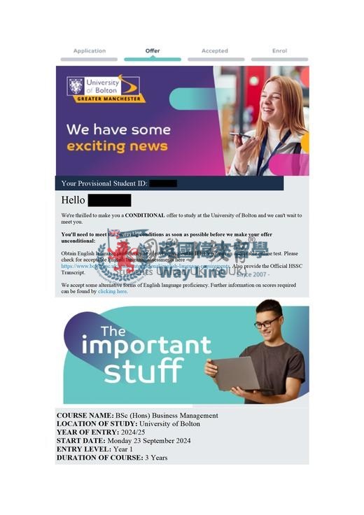 英國博爾頓大學商業管理學士