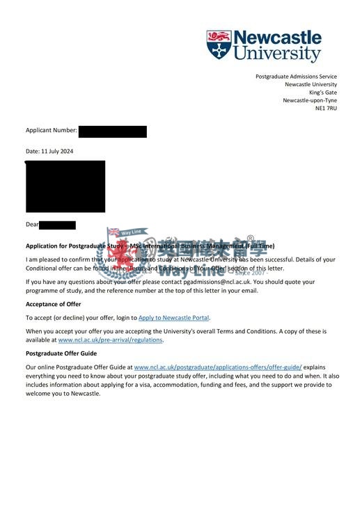 英國紐卡斯爾大學國際商業管理碩士