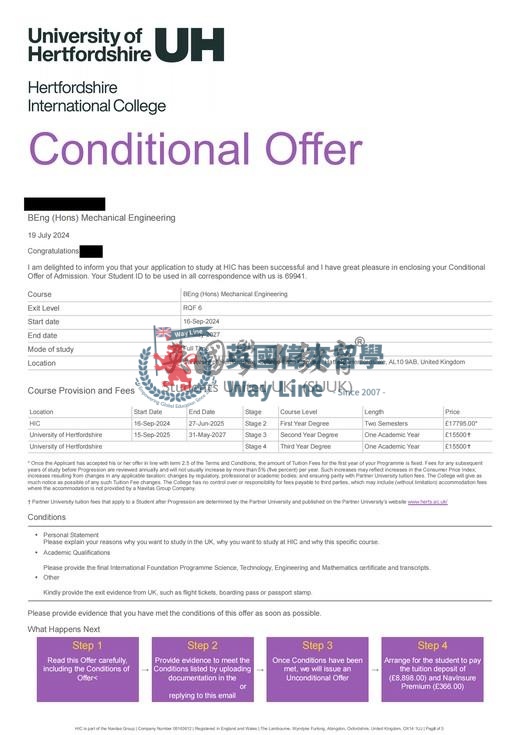 英國赫特福德大學機械工程學士